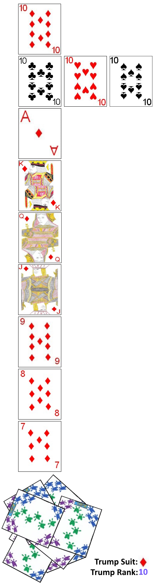 Example card ranking in Bohemian Watten