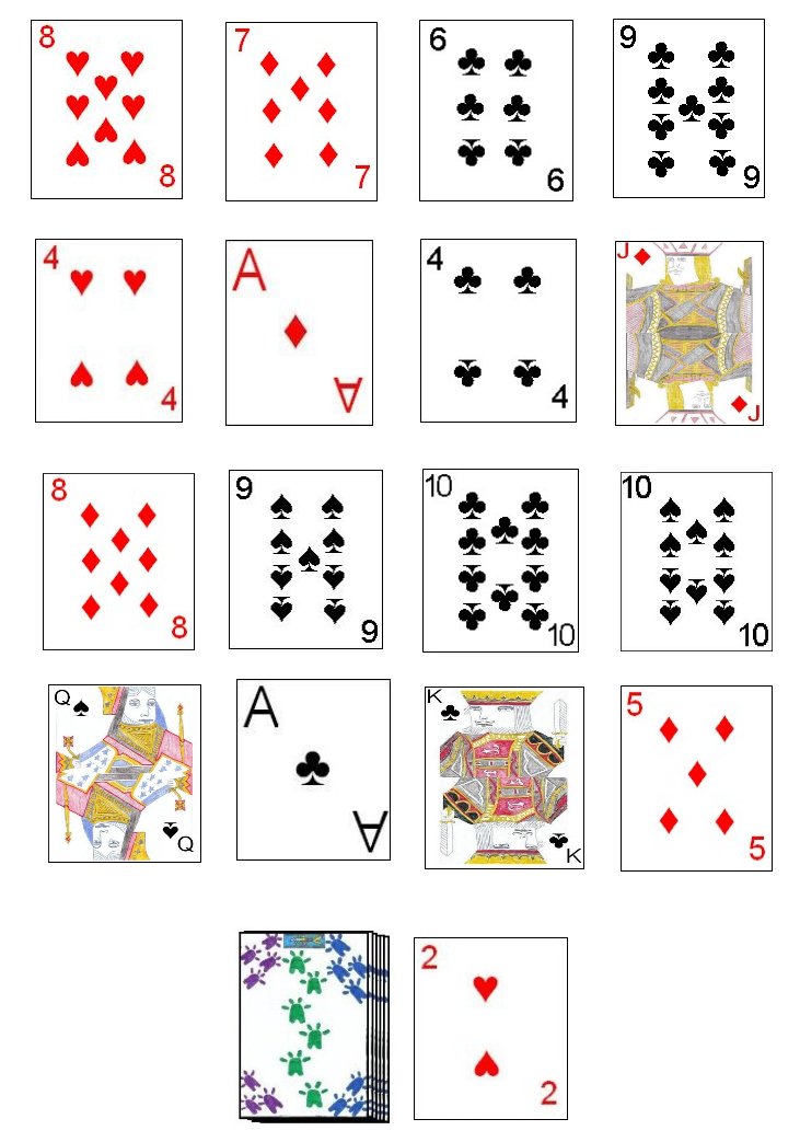 A completed hand of Cribbage Square Solitaire A completed hand of Cribbage Square Solitaire