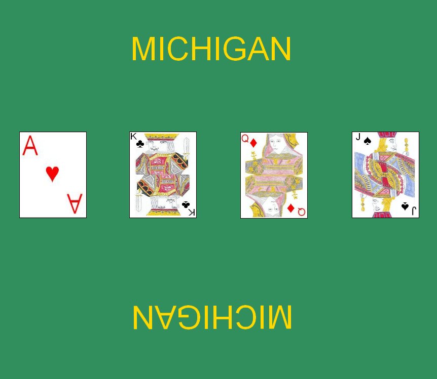 Layout for the card game Michigan Layout for the card game Michigan